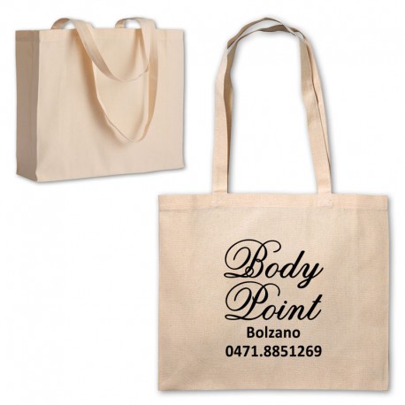 Art. 17112 - Shopper in Cotone Naturale 40x35x12 cm.