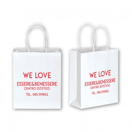 Art. 23128 - Shopper Carta Bianca F.to 18x21,5x8 cm.