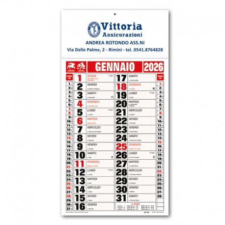 Art. 163 - Calendario Olandese Economico 23x44 cm.