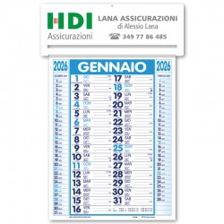 Art. CP12 - Calendario Passafoglio Blu/Azzurro 32,5x49 cm.