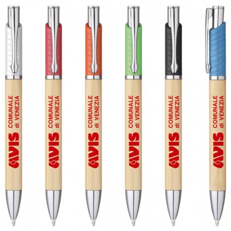 Art. 5081 - Penna sfera in bamboo e paglia di frumento