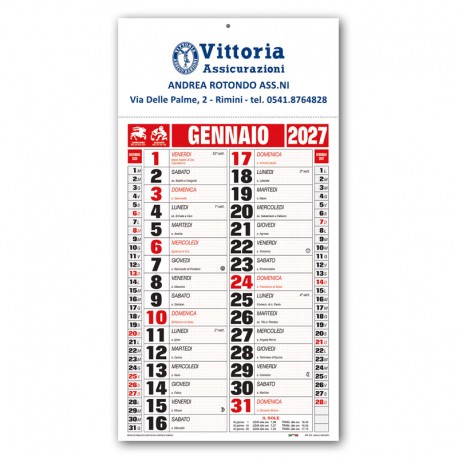 Art. 163 - Calendario Olandese Economico 23x44 cm.