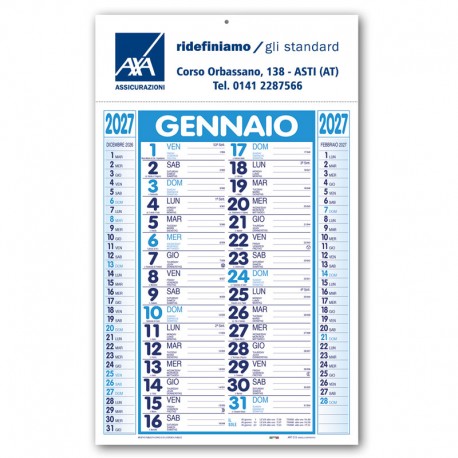 Art. 2320B - Calendario Olandese Tradizionale Blu 28,5x47 cm