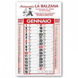 Art. 2320R - Calendario Olandese Tradizionale Rosso 28,5x47 cm