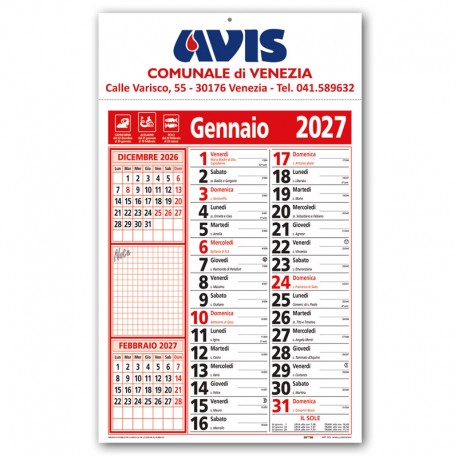 Art. 2390 - Calendario Olandese Promemoria 28,5x47 cm.
