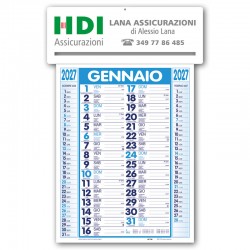 Art. CP12 - Calendario Passafoglio Blu/Azzurro 32,5x49 cm.