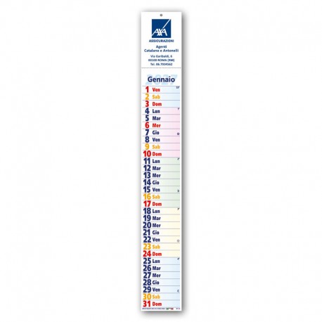 Art. C23 - Calendario Olandese Piccolino 5,8x44 cm.