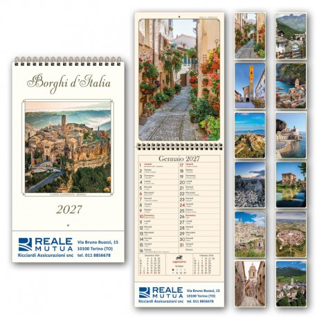 Art. H038 - Calendario Passafoglio Anticato Borghi d’Italia