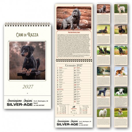Art. H036 - Calendario Passafoglio Anticato Cani di Razza