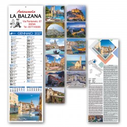 Art. 4590 - Calendario Mini Città e Monumenti 14x47 cm.