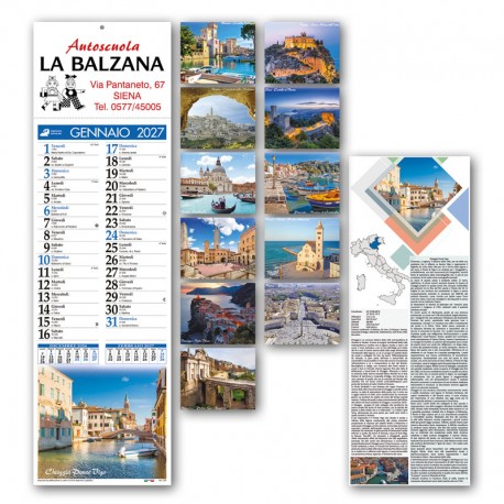 Art. 4590 - Calendario Mini Città e Monumenti 14x47 cm.