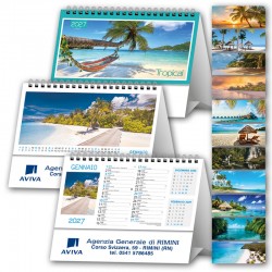 Art. SP25 - Calendarietto Trimestrale da Tavolo Spirale Paesaggi Tropicali