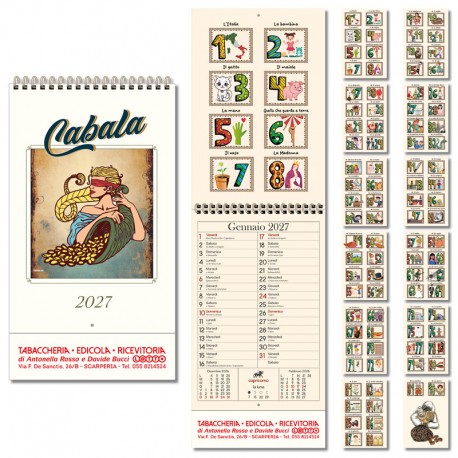 Art. H034 - Calendario Passafoglio Anticato Cabala